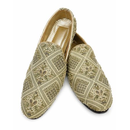 Handmade Pastel Green Embroidered Loafer Pastel Green Embroidered Loafer