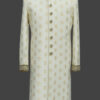 Classic Ivory Sherwani with Golden Embroidery Classic Black Sherwani with Golden Button Detailing