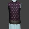 Maroon Waistcoat with Golden Embroidery