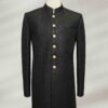 Classic Black Sherwani with Golden Button Detailing