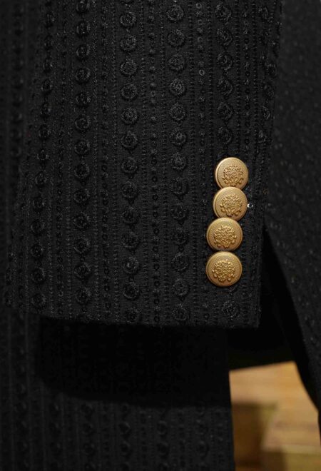 Classic Black Sherwani with Golden Button Detailing