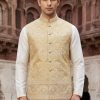 Traditional Golden Waistcoat with Intricate Embroidery