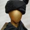 Embroidered Black Turban with Artistic Details