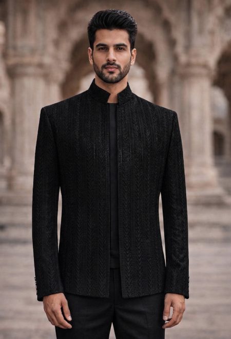 Black Prince Coat with Luxury Embroidery