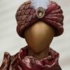 Traditional Maroon Turban with Feather