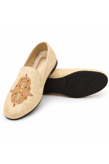 Handmade Golden Embroidered Loafer
