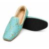 Handmade Turquoise Khussa Solid Black Loafer
