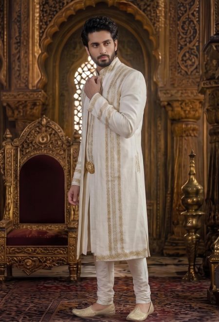 Luxury White Open Front Sherwani White Open Front Sherwani Luxury White Open Front Sherwani White Open Front Sherwani
