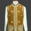 Golden-Brown Embroidered Waistcoat