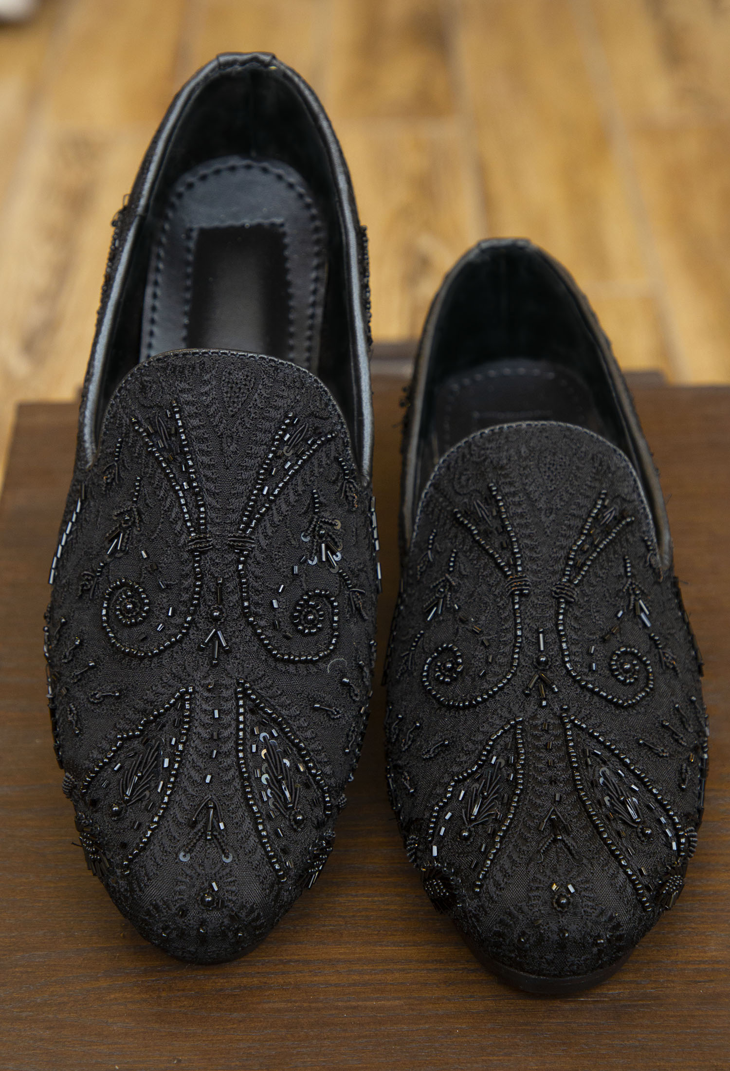 05-Sherwani-Web Handmade Black Loafer with Intricate Detailing Black Loafer