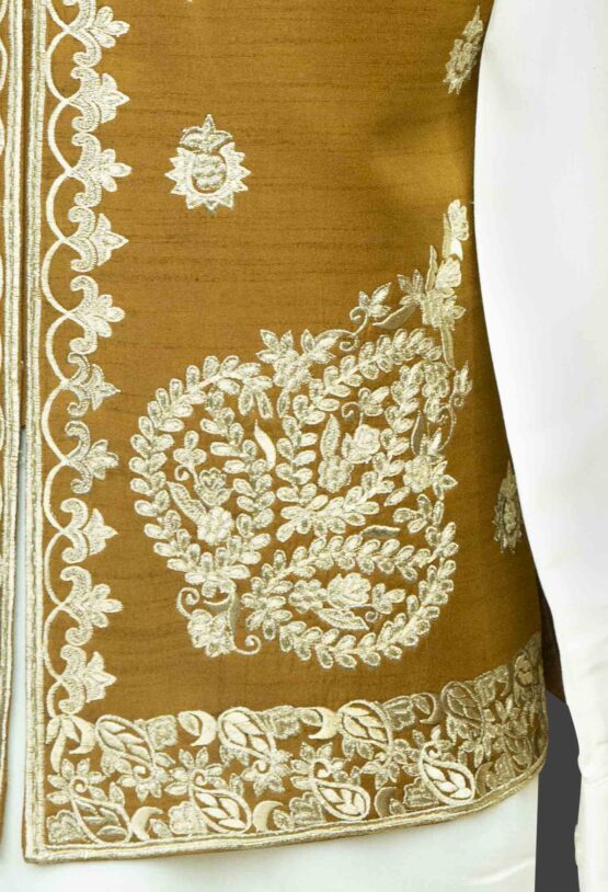 Golden-Brown Embroidered Waistcoat