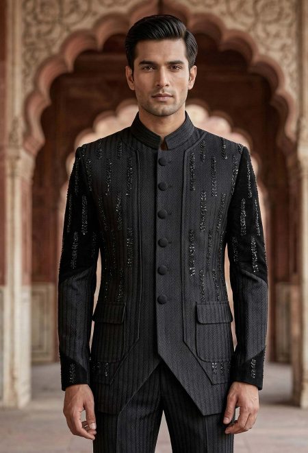 Black Prince Coat with Luxury Embroidery