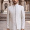 White Textured Prince Coat