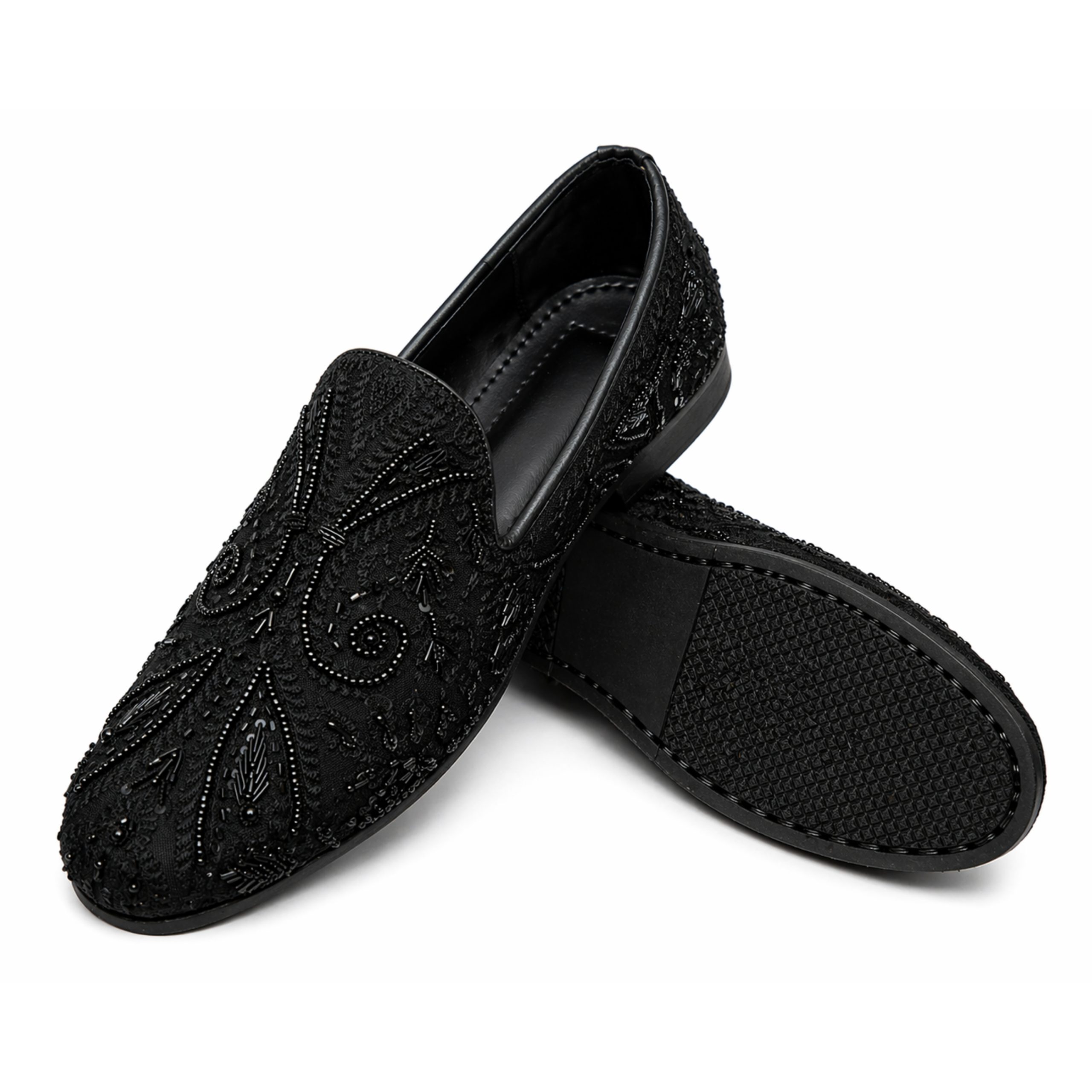Handmade Black Loafer With Intricate Detailing-2 Handmade Black Loafer with Intricate Detailing Black Loafer