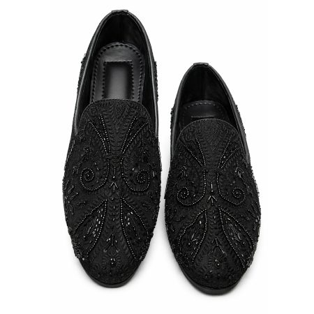 Handmade Black Loafer With Intricate Detailing Black Loafer Handmade Black Loafer with Intricate Detailing Black Loafer