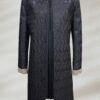 Regal Black Sherwani Classic Black Sherwani with Golden Button Detailing