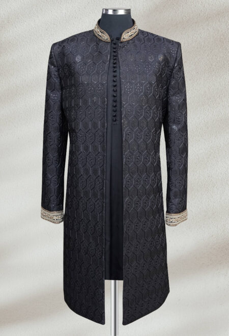 Regal Black Sherwani