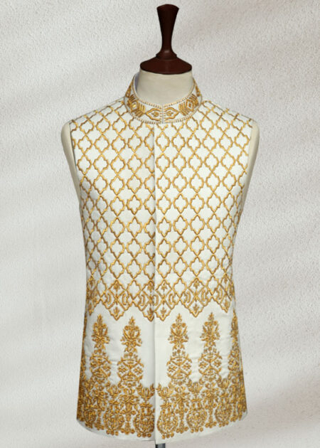 Off White Embroidered Waistcoat Off white Embroidered Waistcoat
