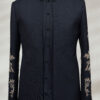 Majestic Black Embroidered Prince Coat