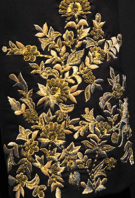 Golden Embroidered Black Prince Suit