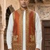 Rich Rust Embroidered Waistcoat