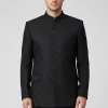Midnight Black Embroidered Prince Coat Deep Green Prince Coat
