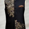 Black Embroidered Waistcoat Deep Maroon Embroidered Waistcoat