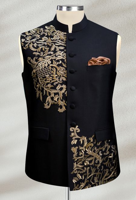 Black Embroidered Waistcoat
