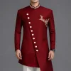Angle Cut Maroon Sherwani