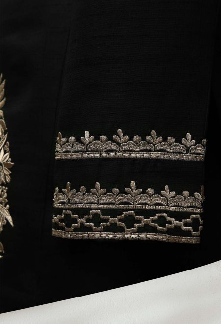 Jet Black Embroidered Prince Suit Jet Black Prince Suit with Embroidery