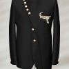 Jet Black Prince Coat with Zardozi Embroidery Maroon Prince Coat with Side Cut Style