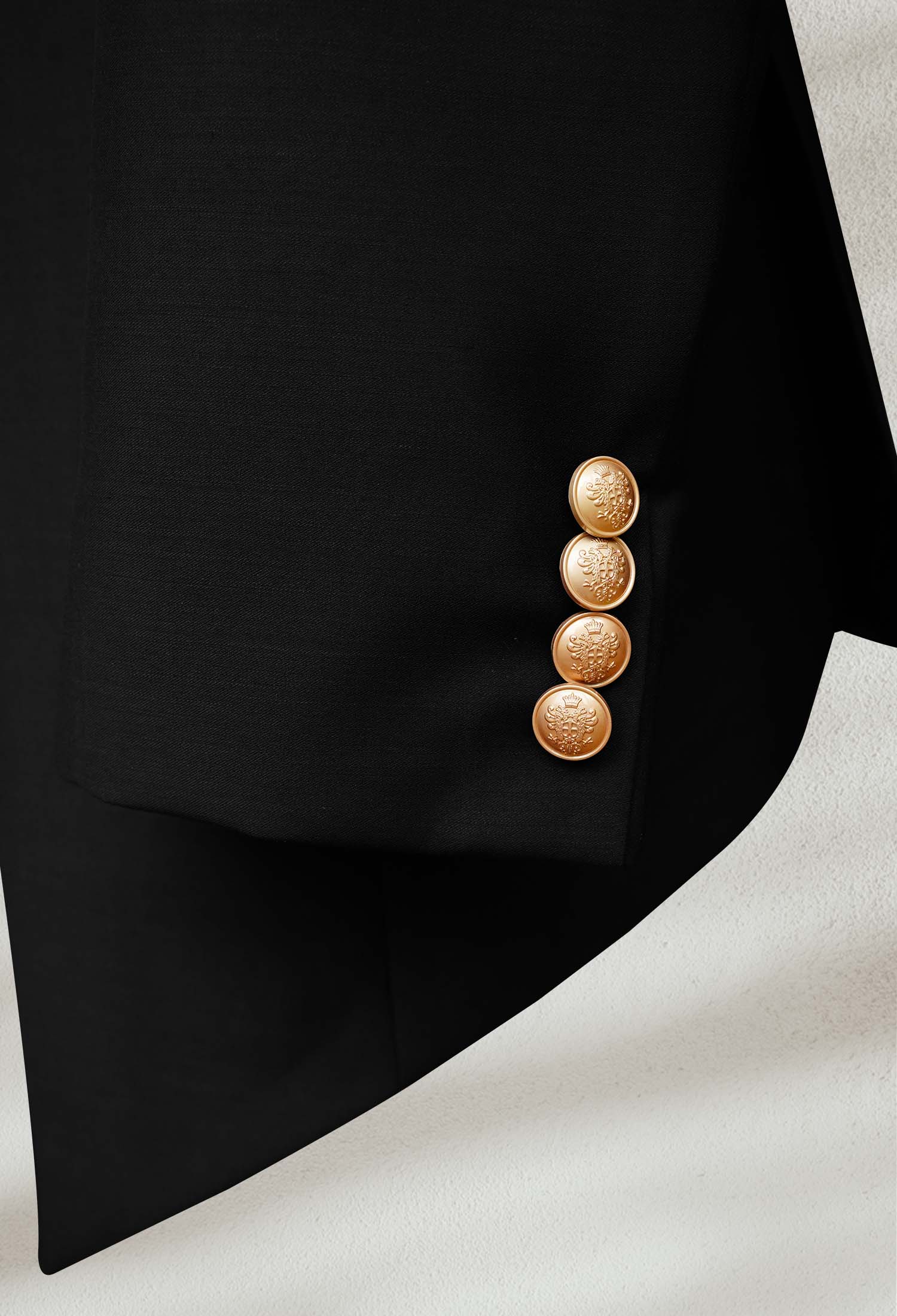 03 Pc Copy Jet Black Prince Coat with Zardozi Embroidery Jet Black Prince Coat