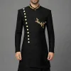 Angle Cut Jet Black Sherwani