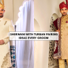 Sherwani with Turban Pairing Ideas Every Groom Should Know Waistcoat Colors