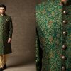 Design Your Customized Jamawar Sherwani for Groom Wedding Royal Prince Suit