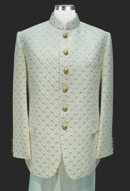 Regal Ivory Textured Prince Coat