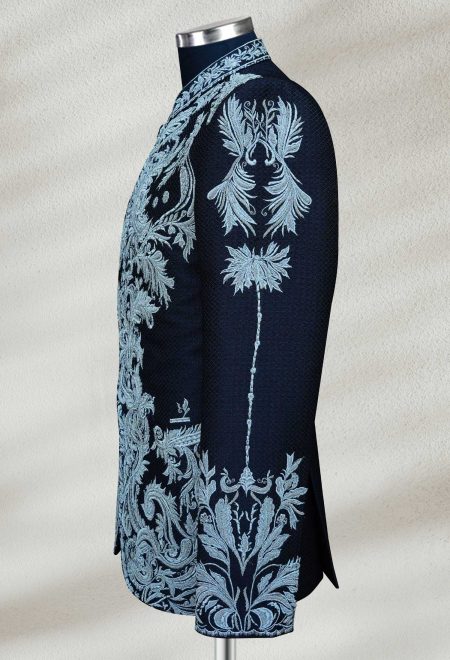 Moonlight Blue Embroidered Prince Coat Moonlight Blue Embroidered Prince Coat