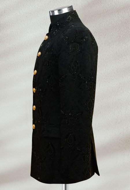 Black Embroidered Prince Coat Black Embroidered Prince Coat