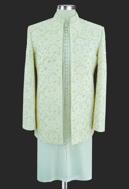 Off White Embroidered Prince Coat