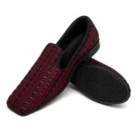 Handmade Burgundy Embroidered Loafer Burgundy Embroidered Loafer