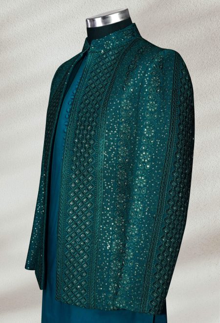 Zinc Green Embroidered Prince Coat Zinc Green Embroidered Prince Coat Zinc Green Embroidered Prince Coat Zinc Green Embroidered Prince Coat