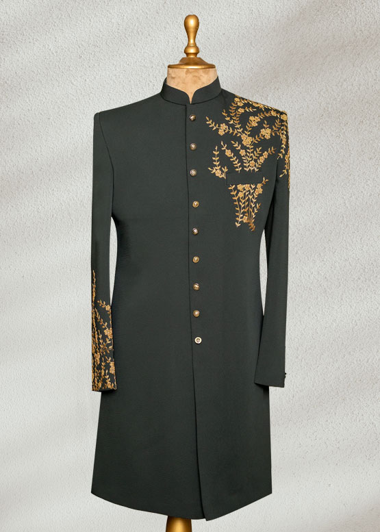 Customized Sherwani with Unlimited Color & Embroidery Options by Shameel Khan Customized Sherwani