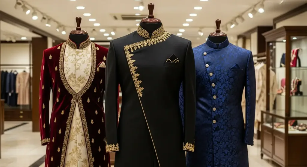 Customized Sherwani with Unlimited Color & Embroidery Options by Shameel Khan Customized Sherwani