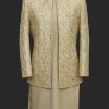 Ivory Golden Embroidered Prince Coat Deep Green Embroidered Prince Coat