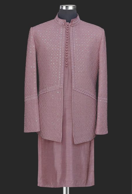 Dusty Pink Embellished Prince Coat