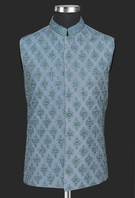 Coolish Grey Embroidered Waistcoat