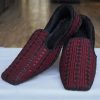 Handmade Burgundy Embroidered Loafer Light Beige Loafer
