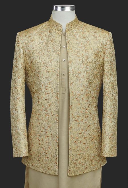 Ivory Golden Embroidered Prince Coat Ivory Golden Embroidered Prince Coat
