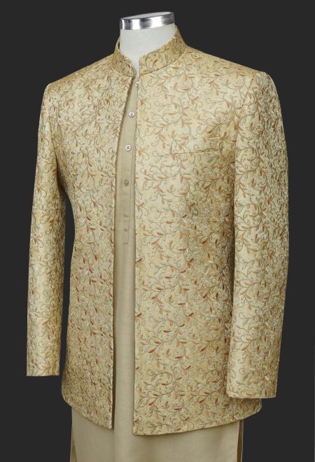 Ivory Golden Embroidered Prince Coat Ivory Golden Embroidered Prince Coat