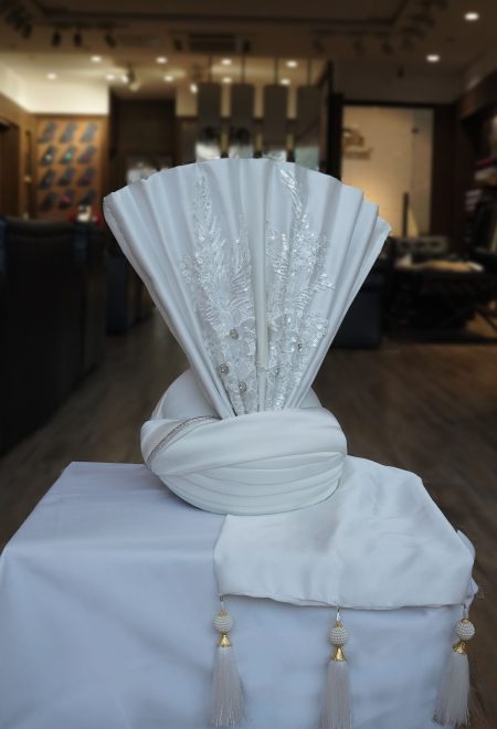 White Embroidered Turban